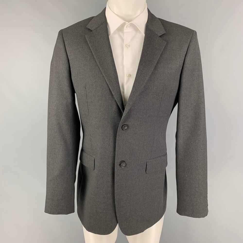 CALVIN KLEIN COLLECTION Size 40 Dark Gray Wool Sport Coat